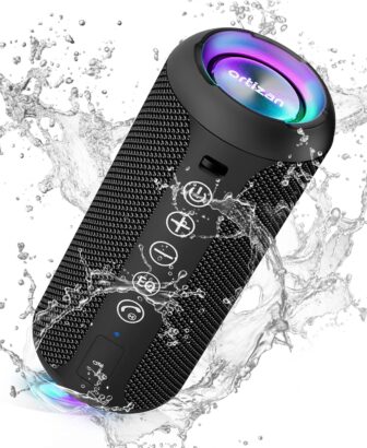 Ortizan X10 Portable Bluetooth Speaker (1st Gen), IPX7 Waterproof, Wireless | Big Sound and Deep Bass, TWS Pairing, 30Hrs of Playtime, for Home/Party/Outdoor/Beach, Birthday Gifts for Men Women - Black