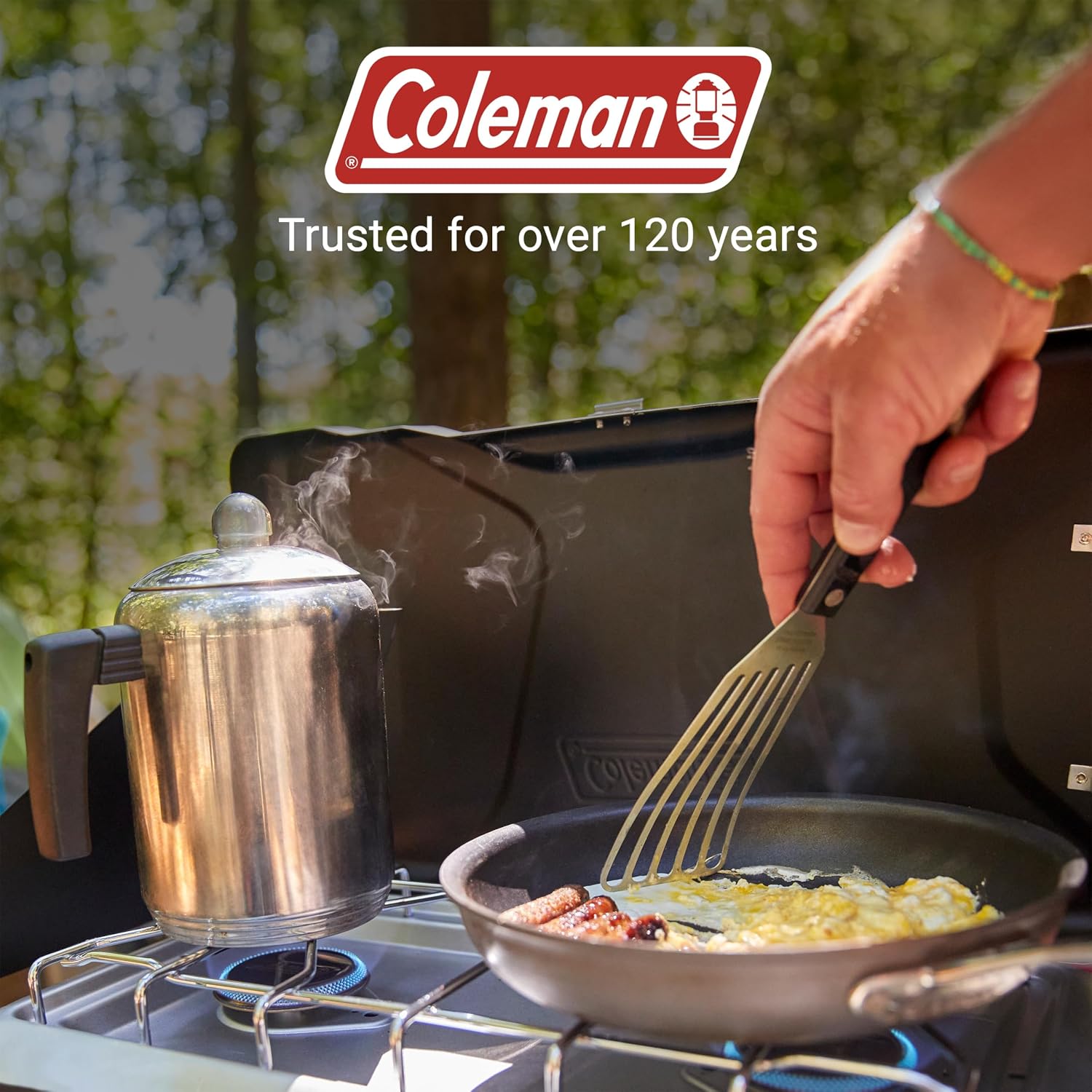 Coleman Triton+ 2-Burner Propane Camping Stove with InstaStart Ignition, Portable Camping Cooktop with 2 Adjustable Burners & Wind Guards, 22,000 BTUs of Power for Camping, Tailgating, Grilling - Image 9
